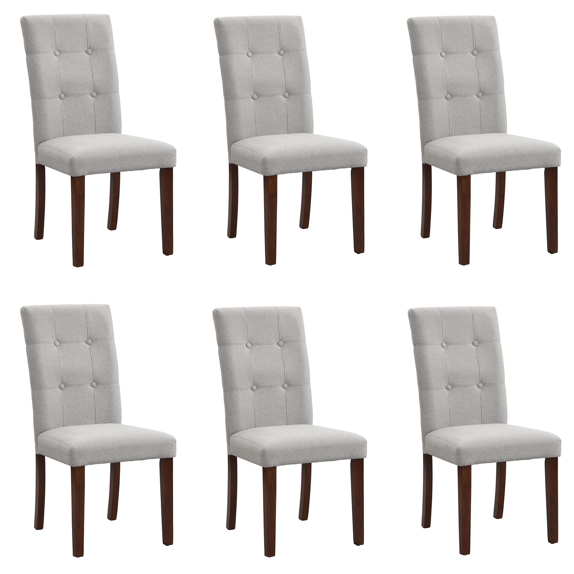 Linen Tufted Dining Room Chairs Set of 6 Linen Tufted Dining Room Chairs Set of 6