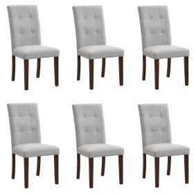 Linen Tufted Dining Room Chairs Set of 6