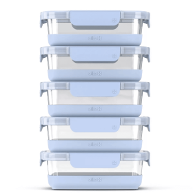 10pc Glass Meal Prep Food Storage Container Set Blue