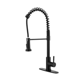 Household & Commercial Pull-Down Sprayer Spring Kitchen Sink Faucet (Color: BLACK, Type: Faucet)