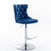 A&A Furniture,Swivel Velvet Barstools Adjusatble Seat Height from 25-33 Inch